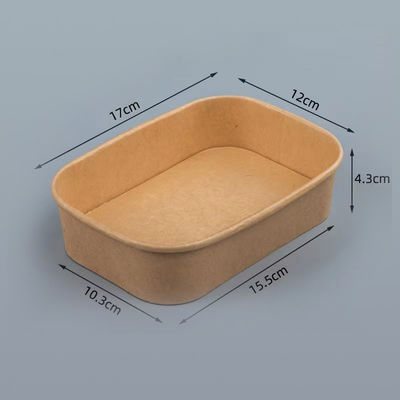 Квадратная бумажная миска Kraft с плоской крышкой биоразлагаемый контейнер для быстрого питания